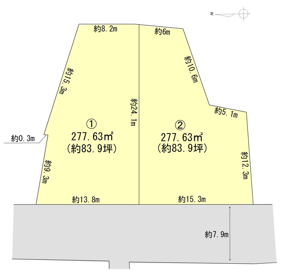 白山市日向町　2区画土地