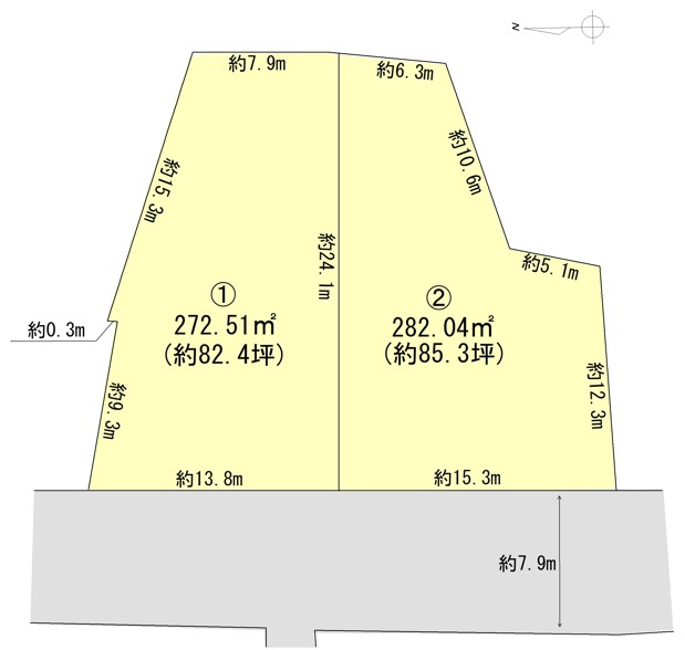 白山市日向町　2区画土地